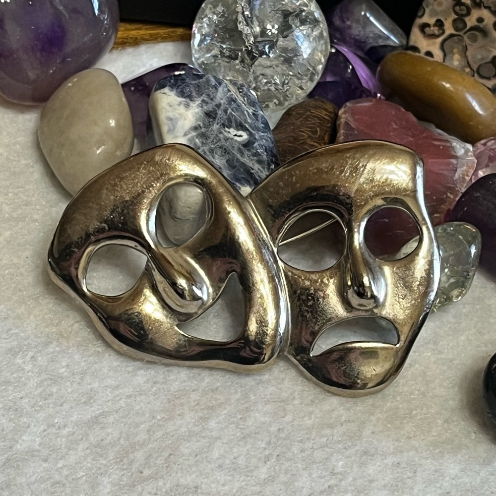 Comedy Tragedy Theatre Masks Brooch